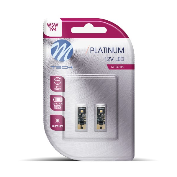 W5W – 12V T10 LED platinum pirnid CANBUS