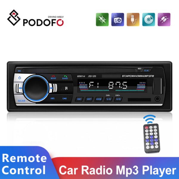 Podofo 4x60w 1DIN Autoraadio
