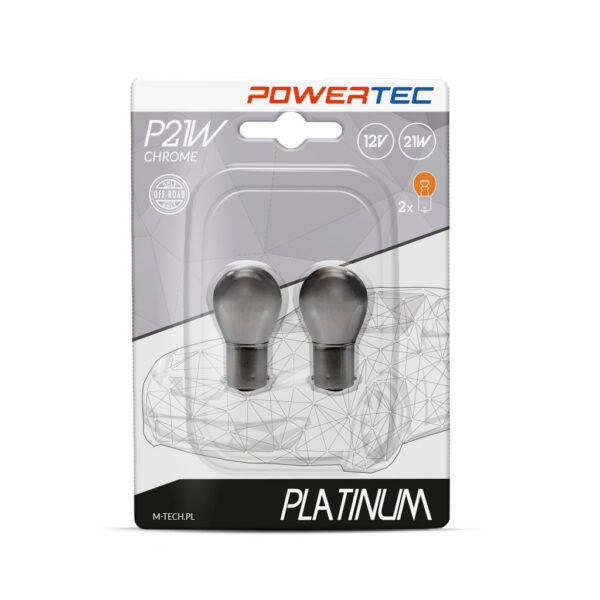 PowerTec Platinum chrome P21W suunatule pirnid (BA15s)