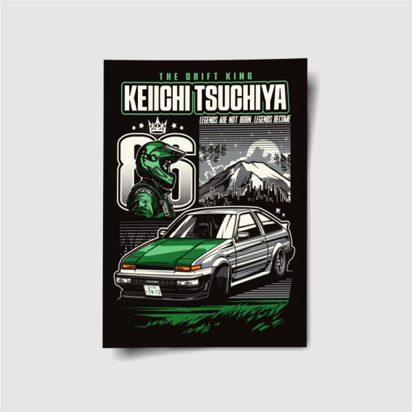 The Drfit King Keiichi Tsuchiya Poster