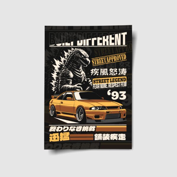Built Different Godzilla R33 Poster